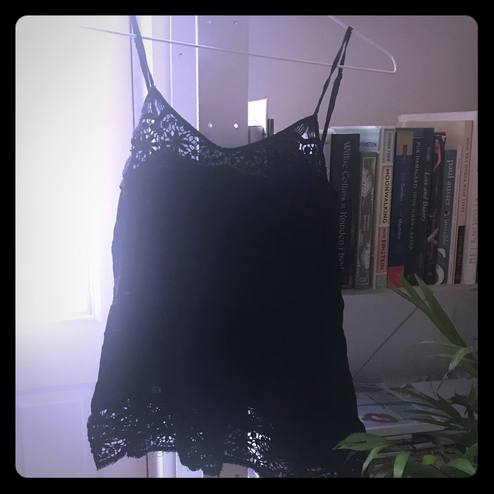 Black top with crochet